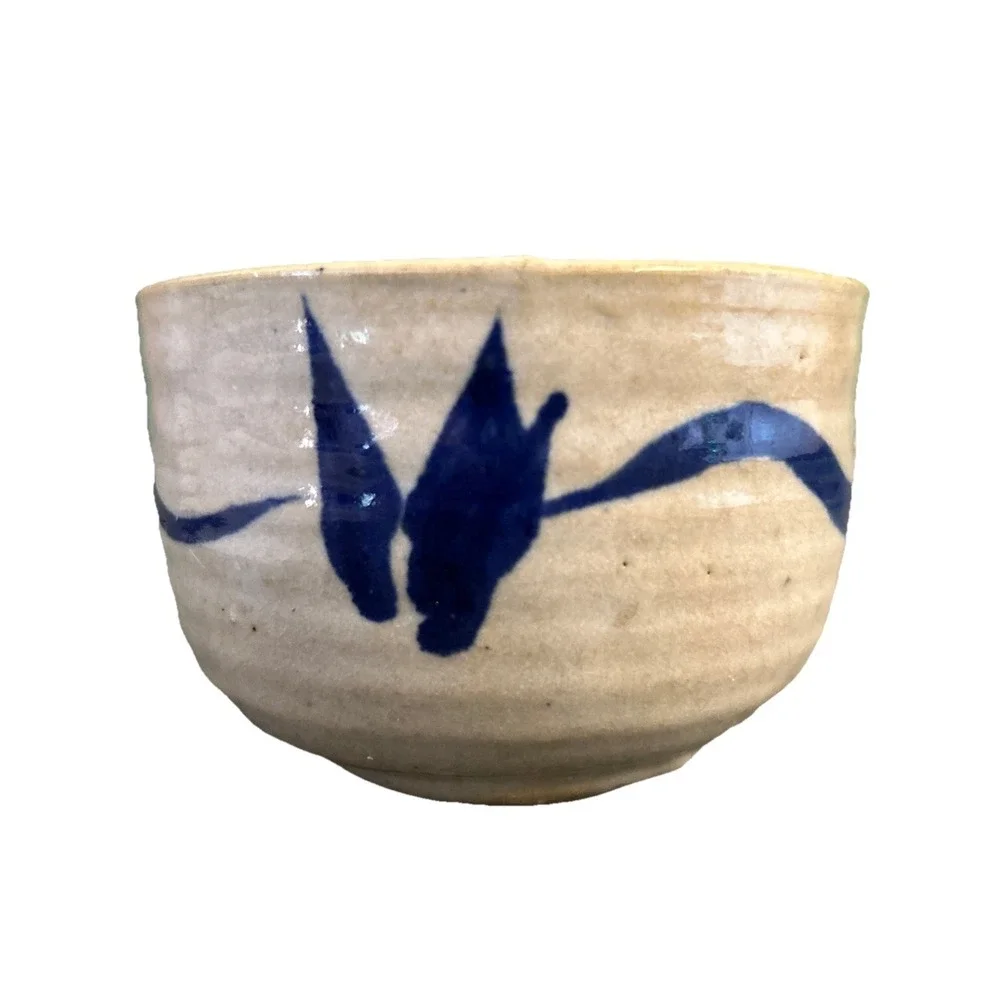 Japanese Butterflies Glazed Pottery‎ Tea Cup 6oz